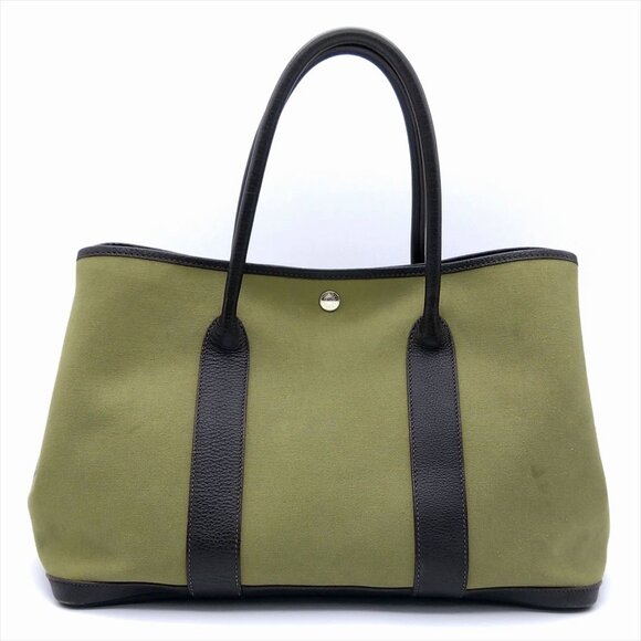HERMES Khaki Leather Bag - Picture 1 of 9